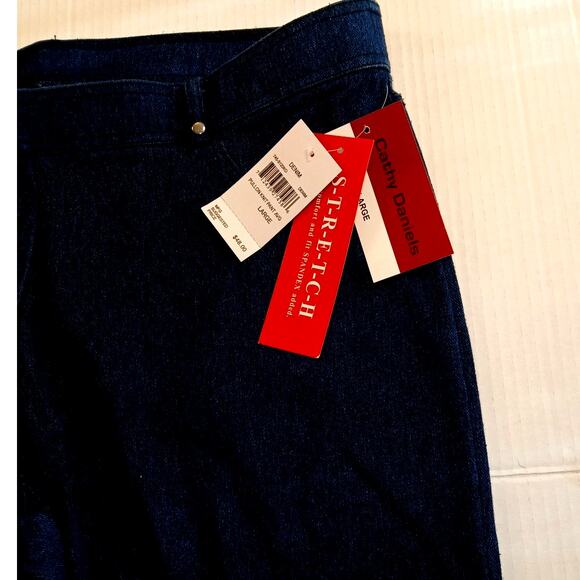 Designer Cathy Daniels Womens new w/Tags Dark Blue Knit Bootcut Pants - Size L - Picture 3 of 5